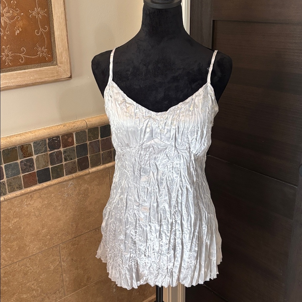Fans Elegant Silver Tank Top. Sexy